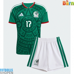 Billiga Mexiko Orbelin Pineda #17 Hemmatröja Barn VM 2026 Kortärmad (+ Korta byxor)